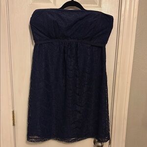A Pea in the Pod Blue Strapless A-line Cocktail Dress